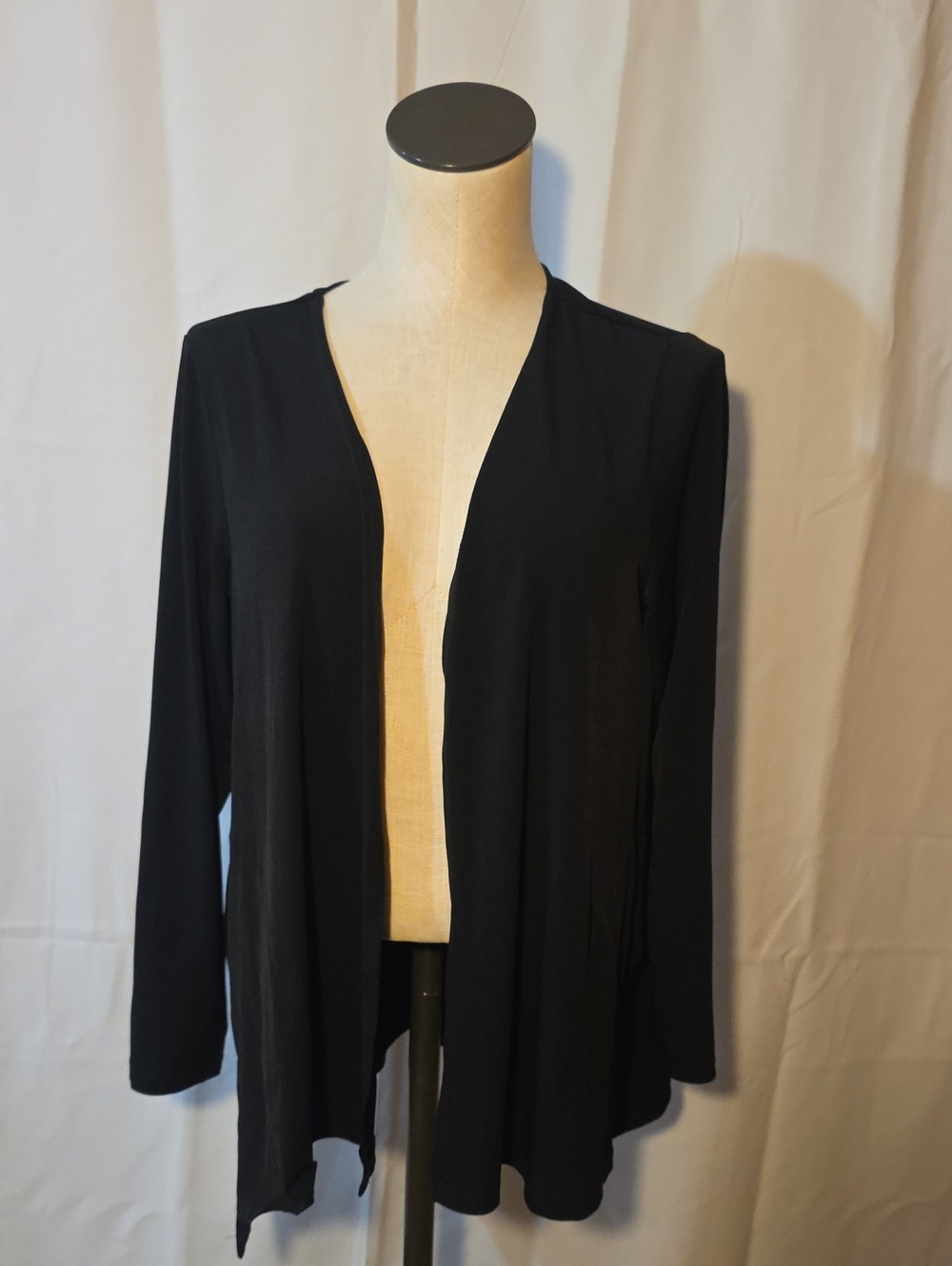 Attitudes by Renee Black Open-Front Lightweight Cardigan